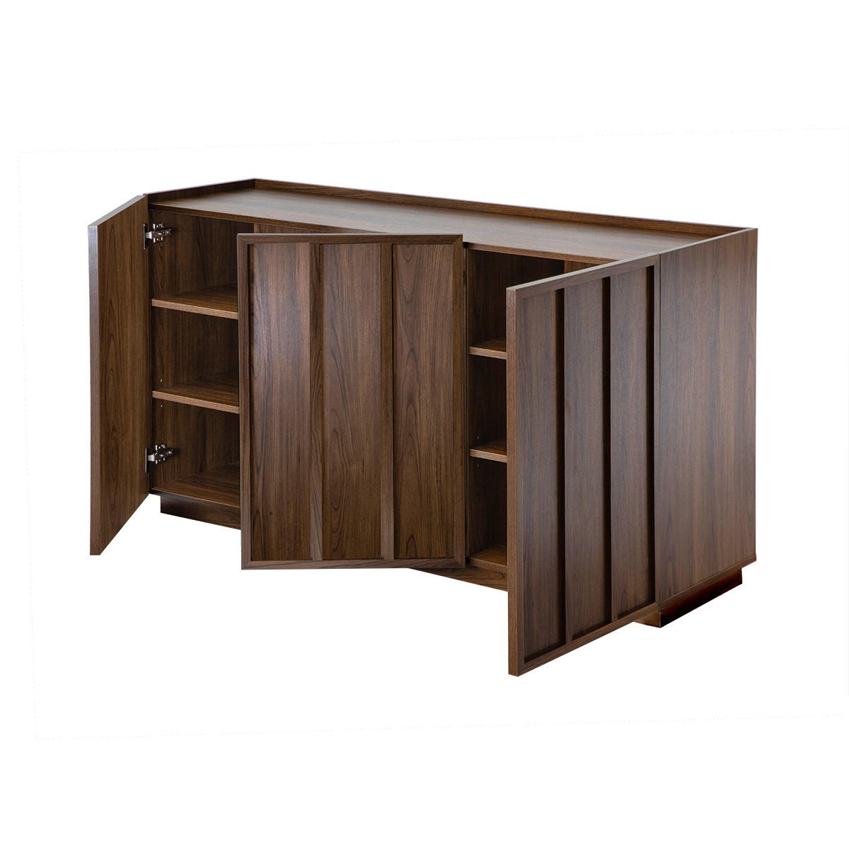 SIDEBOARD mit 3 Türen in Nussbaumoptik 40/79/140 cm - Nussbaumfarben, Holzwerkstoff (140/79/40cm) - Calicosy