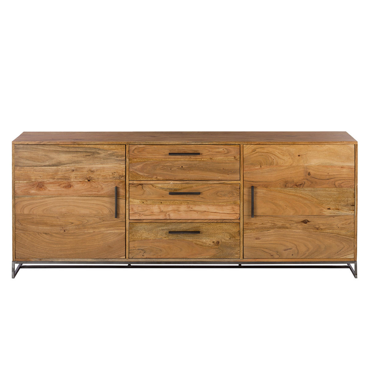 SIDEBOARD - Akazie massiv / Eisen, Typ A - Akaziefarben, Holz (200/80/40cm) - home24