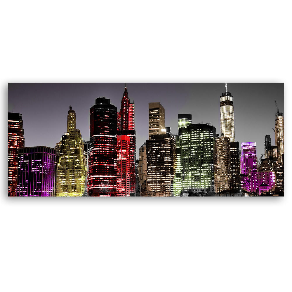 WANDBILD bunte wolkenkratzer - Multicolor, Textil (90/30cm) - Feeby