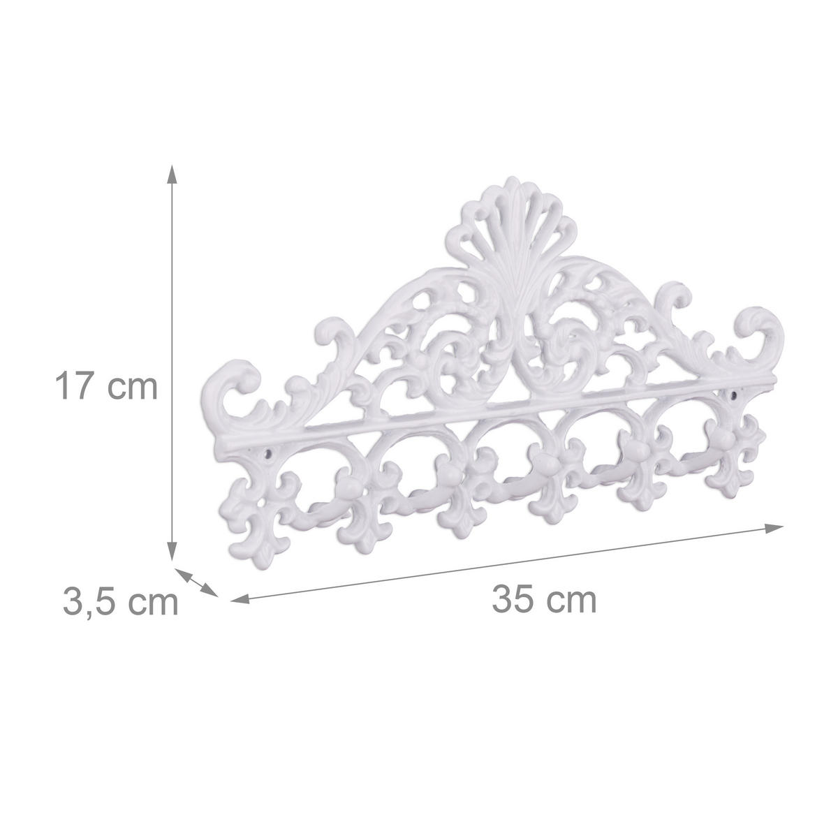 GARDEROBENLEISTE - Weiß, Metall (35/17/3.5cm) - Relaxdays