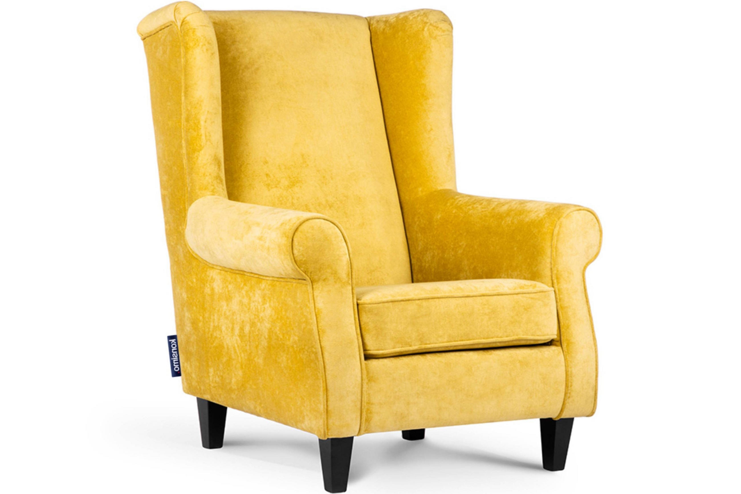 Konsimo® Ohrensessel Gelb 82x105x97 cm