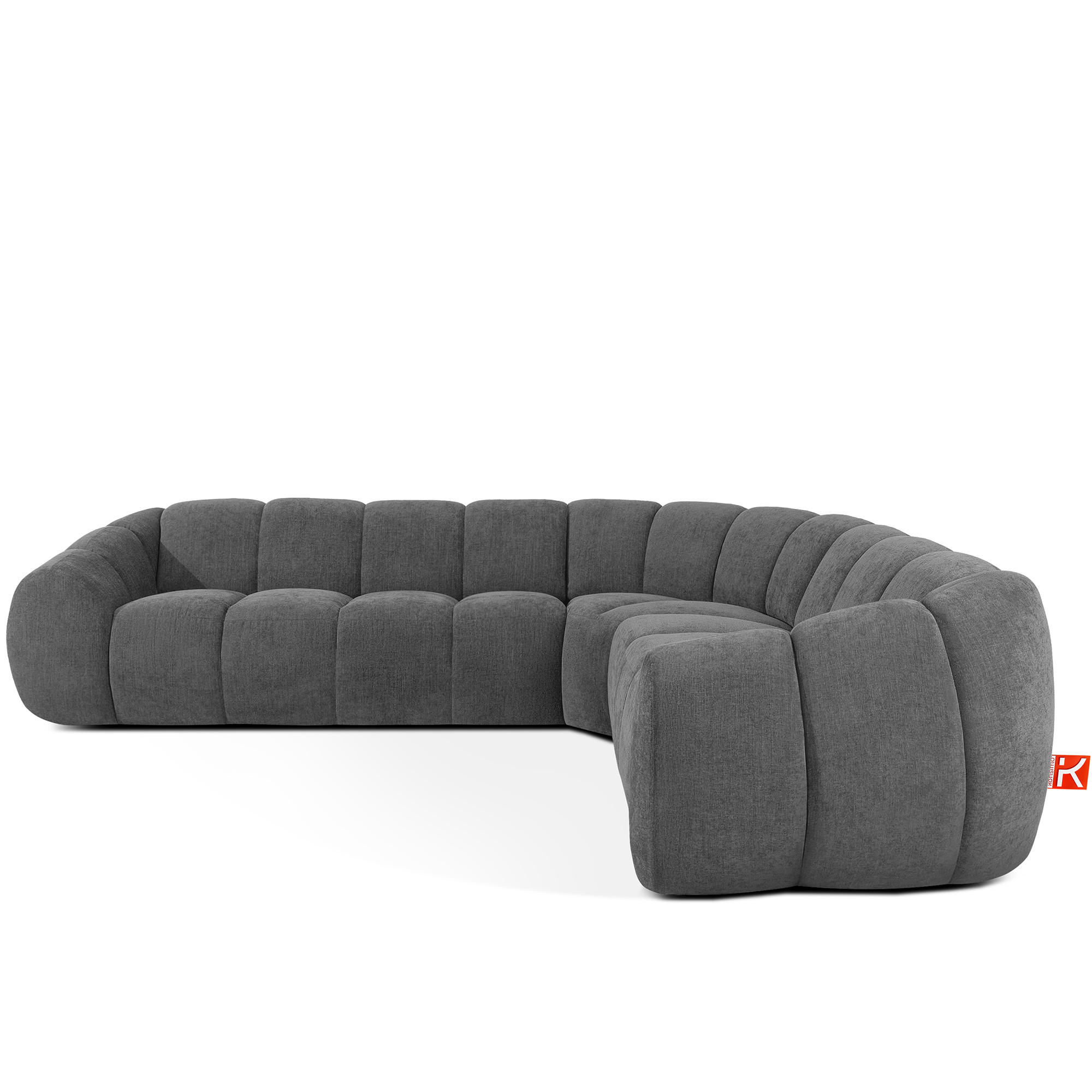 ECKSOFA RECHTS FLAVA, Aschgrau - Grau, Holz/Holzwerkstoff (310/270cm) - KONSIMO®