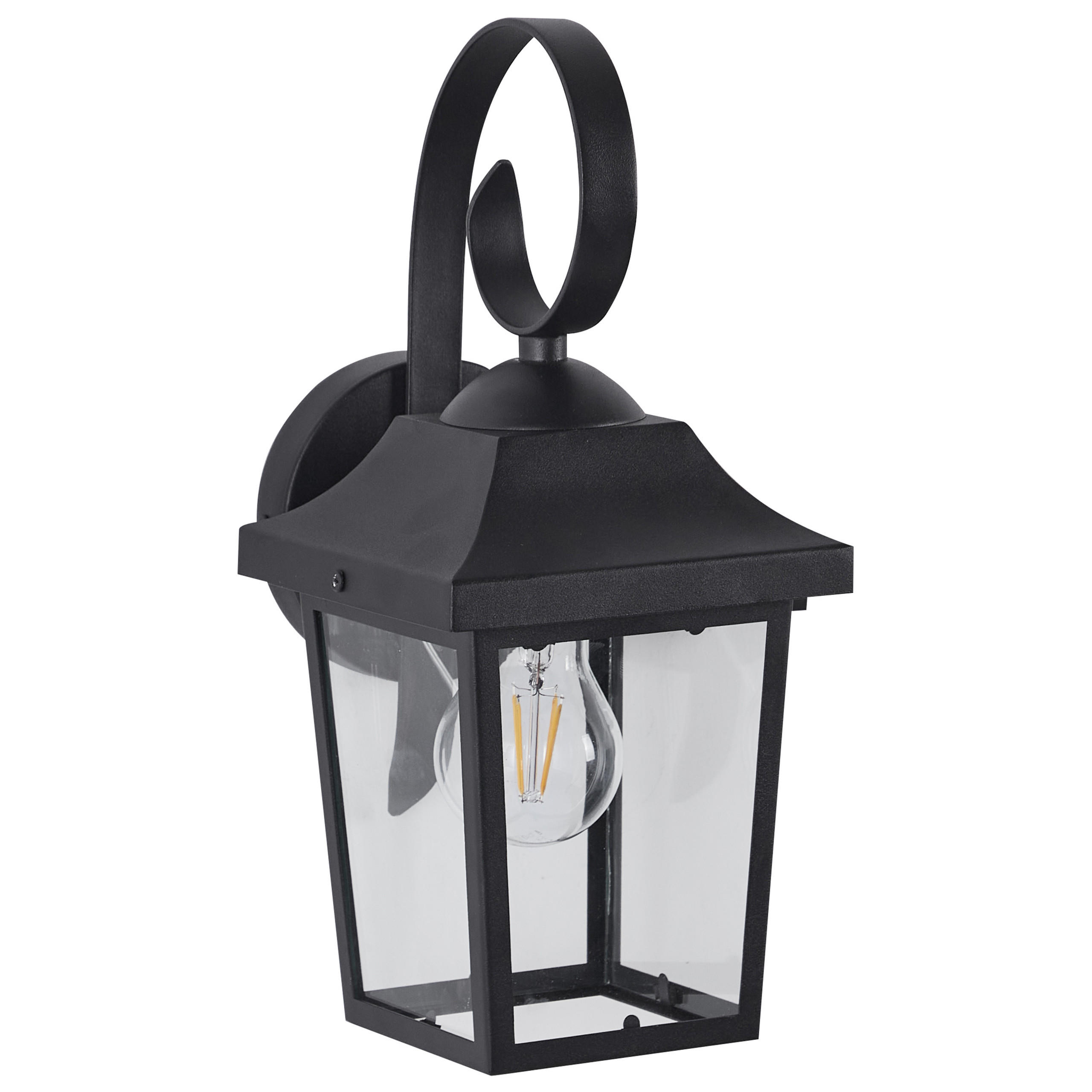 AUSSENWANDLEUCHTE Schwarz Tangon - Schwarz, Metall (15/33/18cm) - Beliani