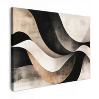 LEINWANDBILD Abstrakt - Wellen - Schwarz - Verwittert Wandbilder 80x60 cm - Trüffeleichefarben, Textil (80/60cm) - MuchoWow