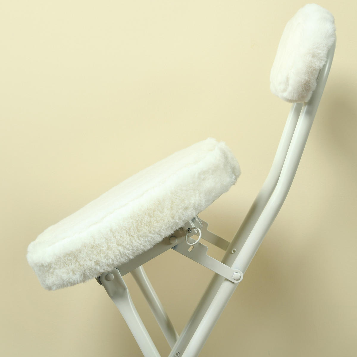 KLAPPSTUHL in Eisen Webstoff - Weiß, Metall (24.5/75/35cm) - Meubles Cosy