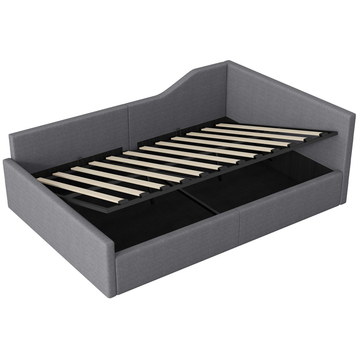 POLSTERBETT 160/200 cm aus MDF und Sperrholz mit PU-Bezug LED USB Stauraum und verstellbarem Kopfteil Weiß - Weiß, Textil (160/200cm) - Modenvie