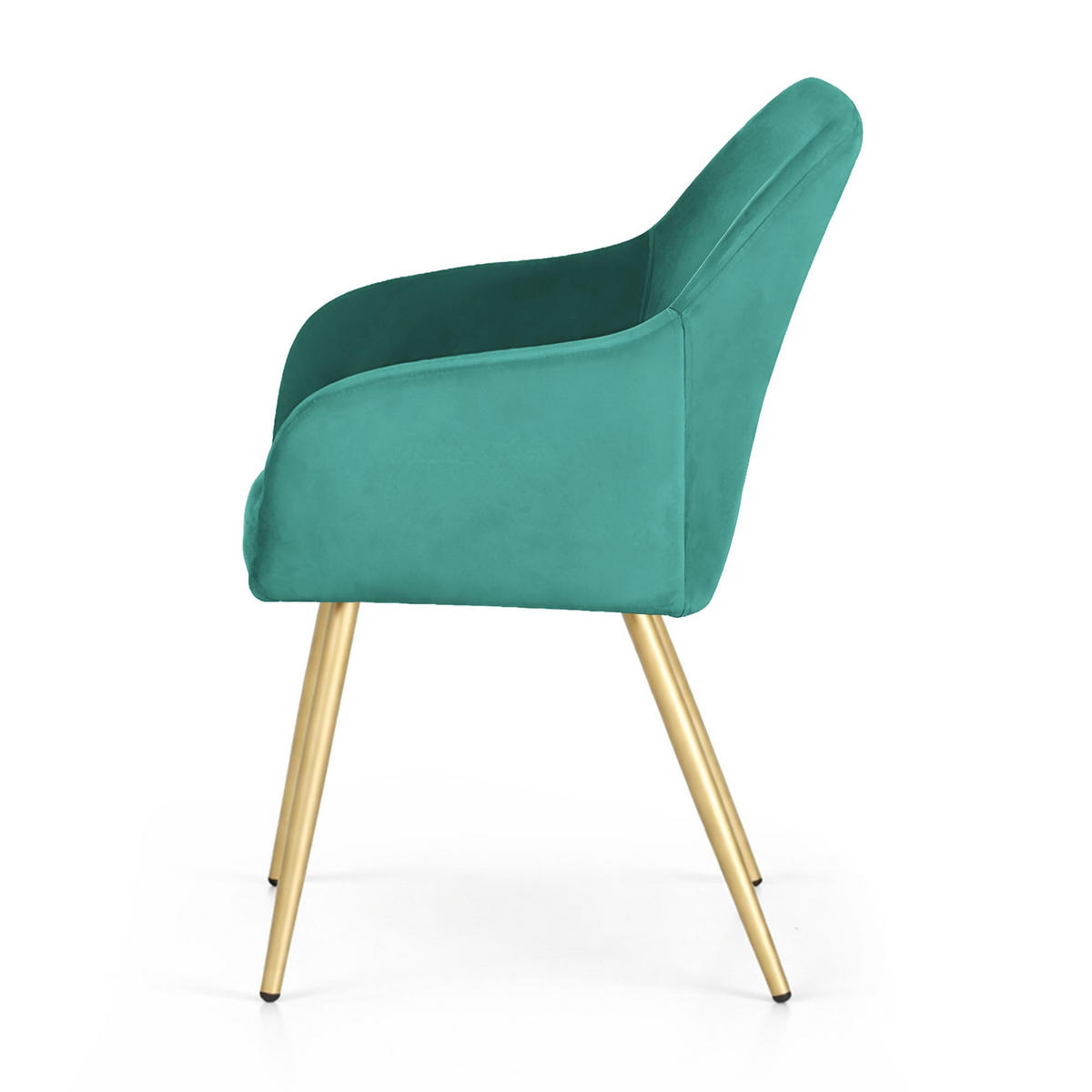 POLSTERSTUHL 2er Set, Metallbeine Grün, Gold 54,5/83/58 - Grün, Textil (55/83/58cm) - RAUMHIRSCH FURNITURE