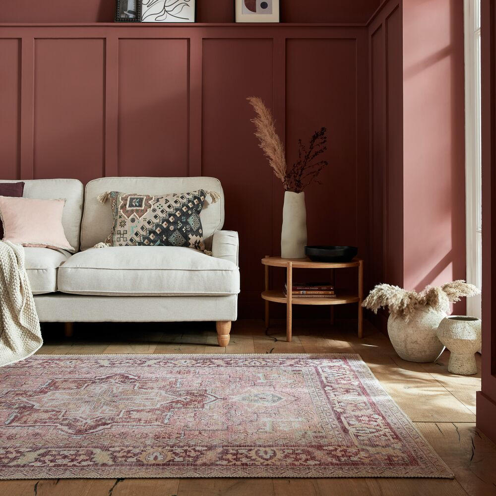 TEPPICH maschinenwaschbar Vintage-Design, recycelt HALD, Rosa 160x230 cm - Rosa, Textil (160/230cm) - KADIMA DESIGN