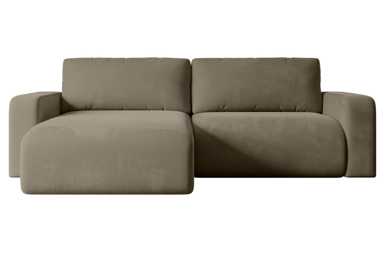 ALTDECOR ROHOVÁ SEDACÍ SOUPRAVA s funkcí lůžka a úložným prostorem KLEEA-L – 247 x 143 x 83 cm, hnědá barva, velur