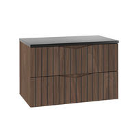 WASCHTISCHUNTERSCHRANK 80.6cm Siena Holz und Schwarz - Schwarz, Holzwerkstoff (80.6/52.2/46.5cm) - Petits-meubles
