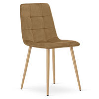 ESSZIMMERSTUHL PYRA brauner Sitz, Beine in Holzfarbe - Eichefarben/Braun, Textil (45/87/50.5cm) - Valora