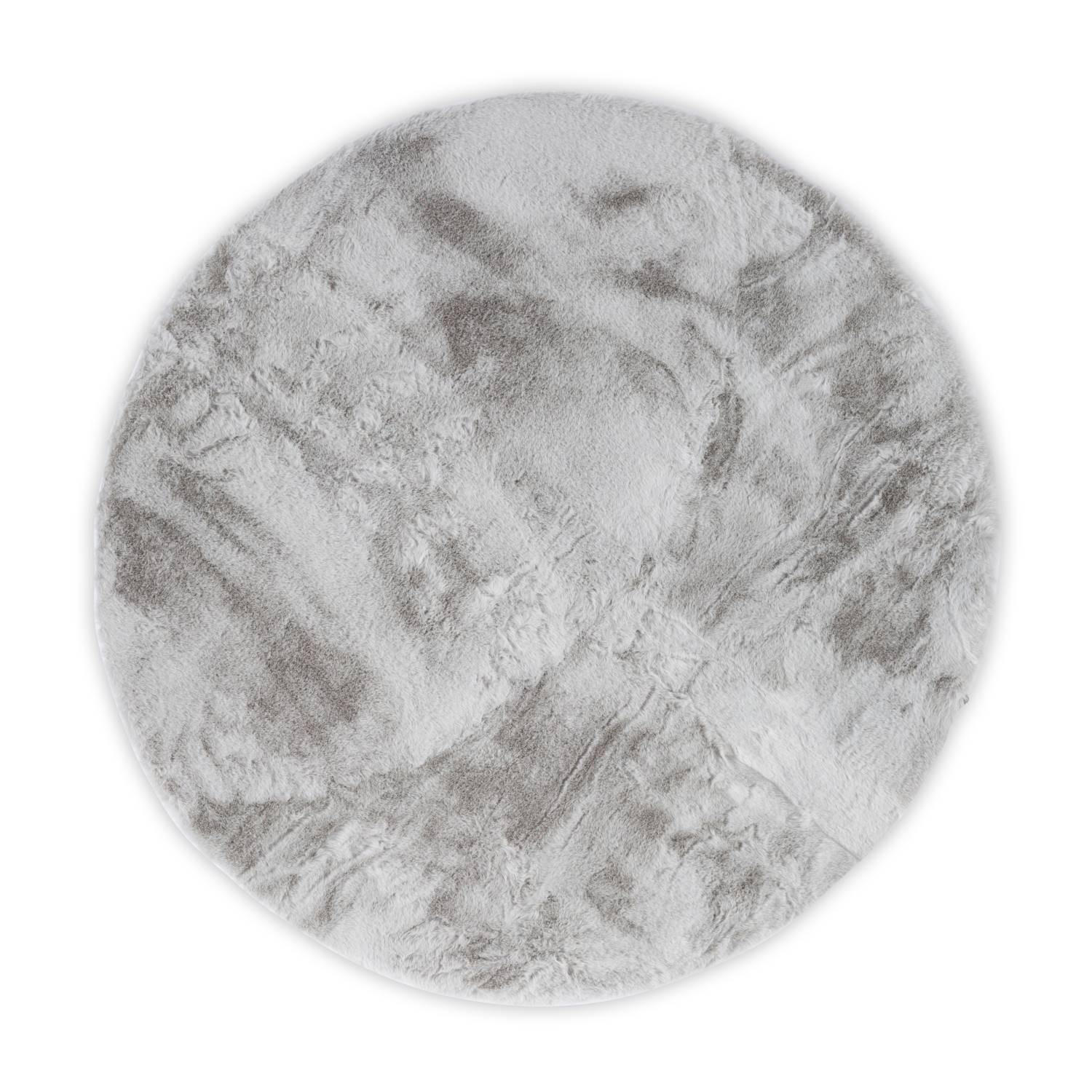 KUNSTFELLTEPPICH Chiara 120x120 cm - Silberfarben, Textil (120/120cm) - Gino Falcone