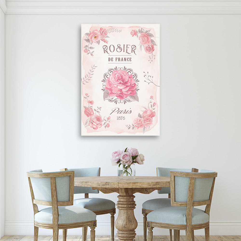 WANDBILD frankreich rosen blumen - Pink, Textil (40/60cm) - Feeby