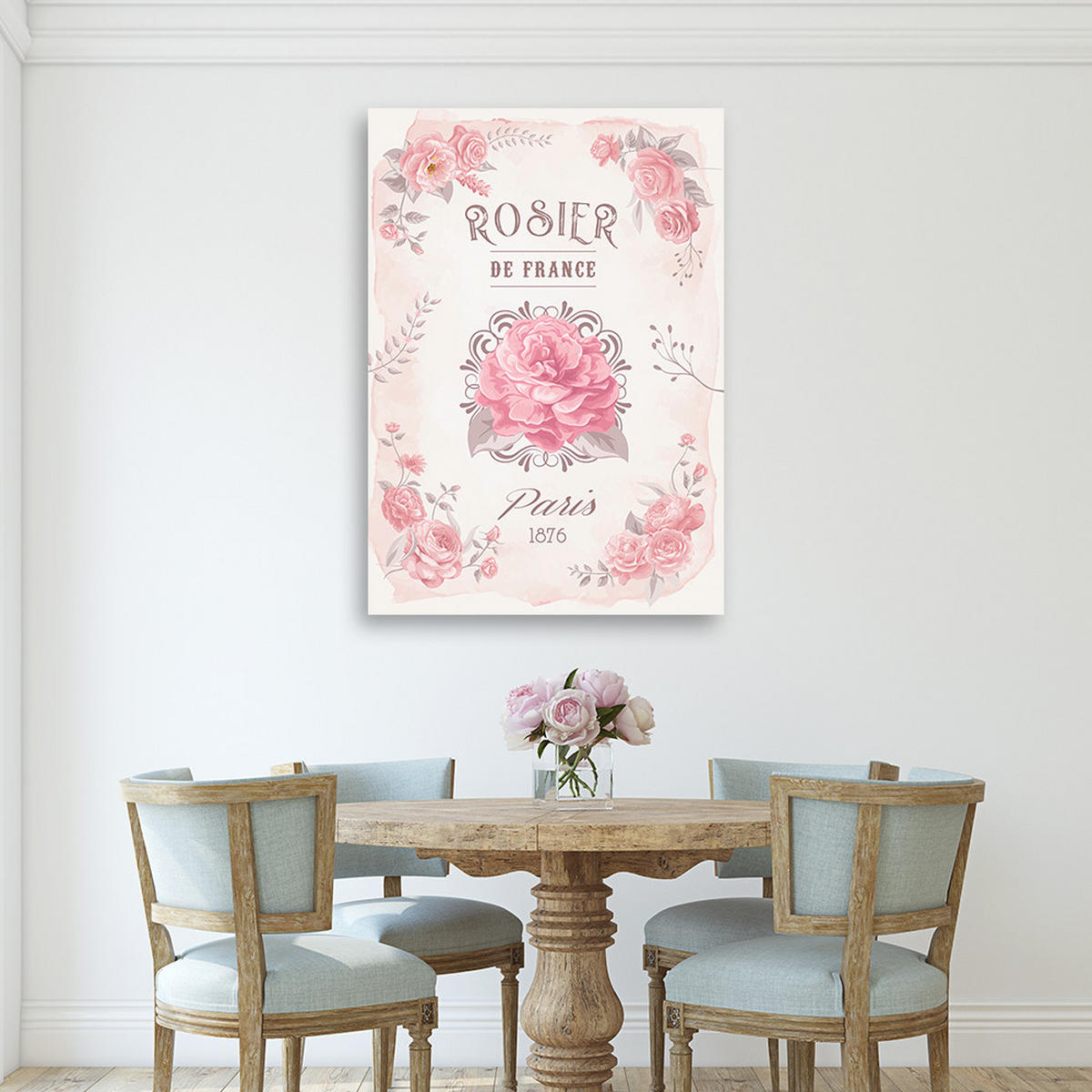 WANDBILD frankreich rosen blumen - Pink, Textil (40/60cm) - Feeby