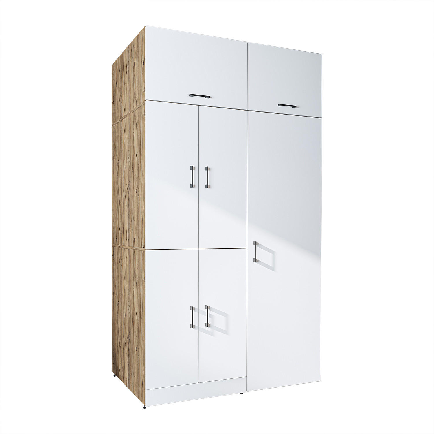 WASCHMASCHINENSCHRANK DORA-II 130cm Breit, 230cm Hoch - Eiche Bianco, Holzwerkstoff (130/230/73.8cm)