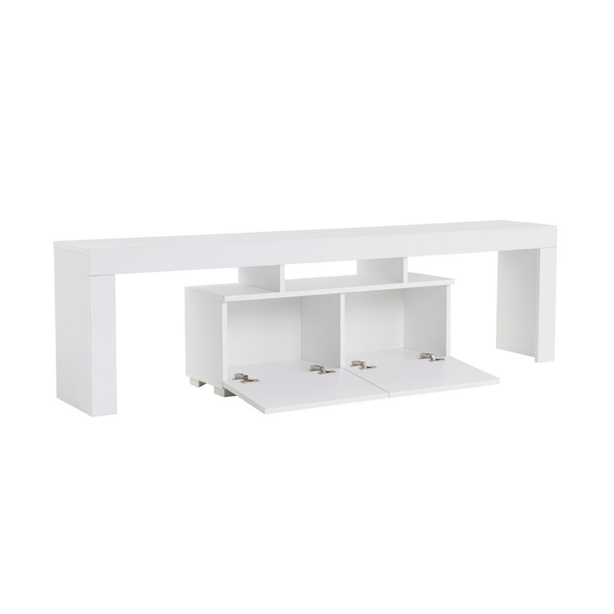 TV-MÖBEL mit 2 Klapptüren 180/31/50 cm - Weiß, Holzwerkstoff (31.3/50/180cm) - Calicosy