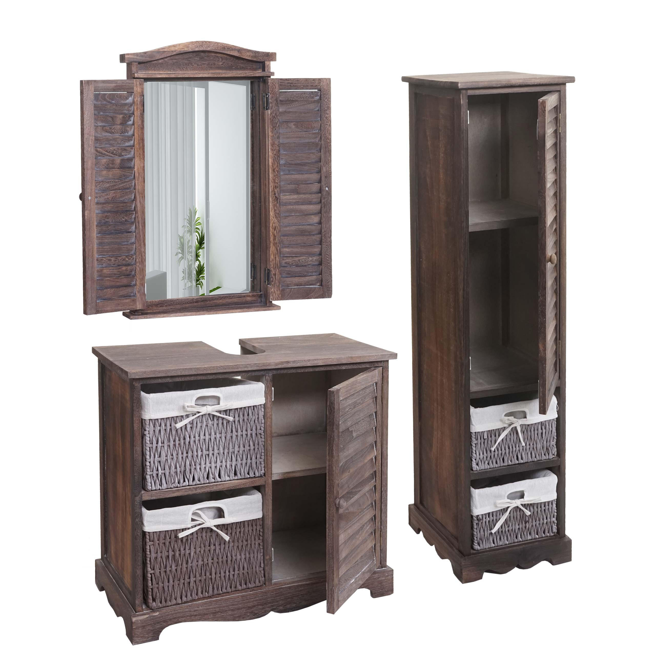 BADEZIMMERSET Braun - Braun, Holz (76/120/31cm) - MCW