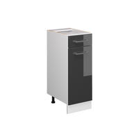 KÜCHENUNTERSCHRANK R-Line Anthrazit Hochglanz 30 cm ohne AP - Schwarz Hochglanz/Anthrazit, Holzwerkstoff (30/81.6/46cm) - Vicco