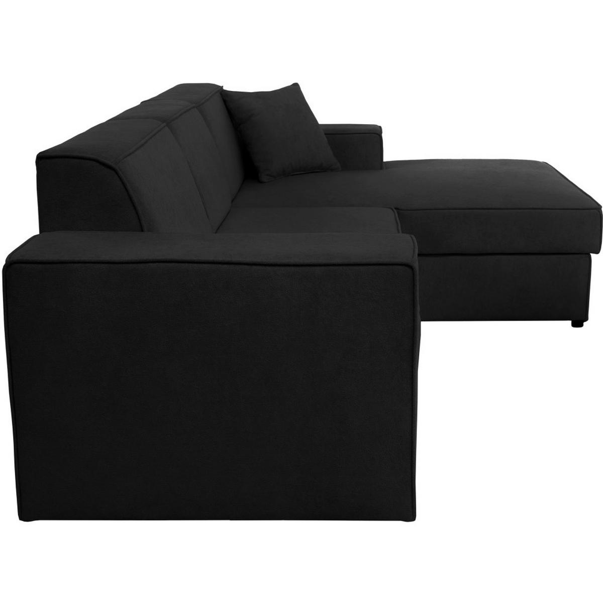 ECKSCHLAFSOFA mit Schlaffunktion Pedro L schwarz rechts - Schwarz, Kunststoff/Textil (267/160cm) - Beautysofa