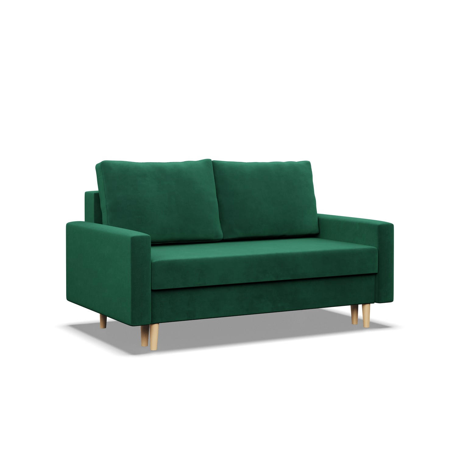 SOFA 2-SITZER MIT SCHLAFFUNKTION BLANK, Grün - Grün, Textil (152/92/92cm)