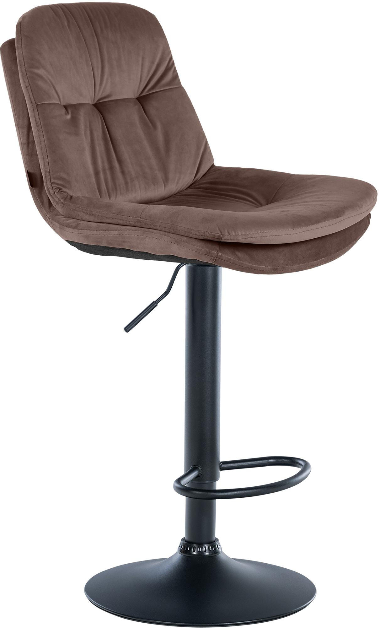 BARHOCKER Samt braun - Schwarz/Braun, Textil (46/94/54cm) - CLP