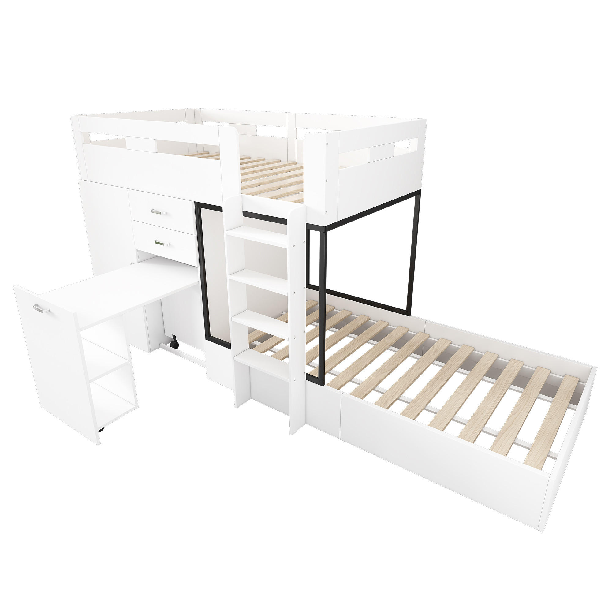 ComfortXL Etagenbett Weiß 90x200 cm