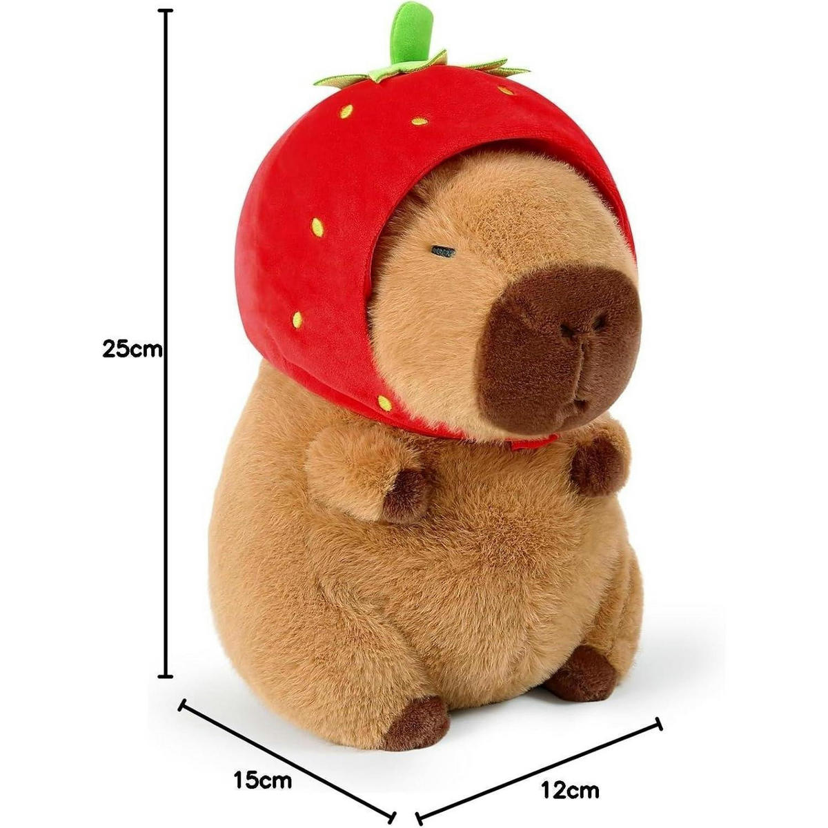 PLÜSCHTIER Capybara Erdbeere 25 cm - Multicolor, Textil (15/25cm)