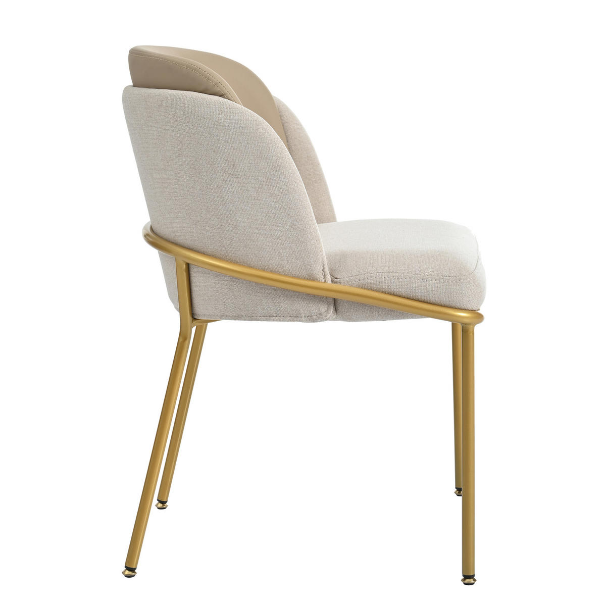 ESSZIMMERSTUHL 2er-Set mit verstellbaren Füßen Beige/Khaki - Beige, Metall (55/85/55cm) - Meubliv