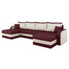 ECKSOFA Kris U - Schwarz/Dunkelrot, Holz/Kunststoff (304/80/140cm) - MIRJAN24