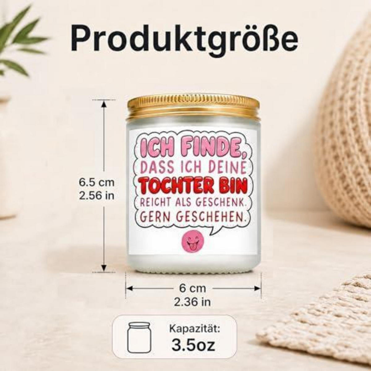DUFTKERZE mit Spruch 3,5 OZ Lavendel Sojawachs - Multicolor, Glas (6.5cm)