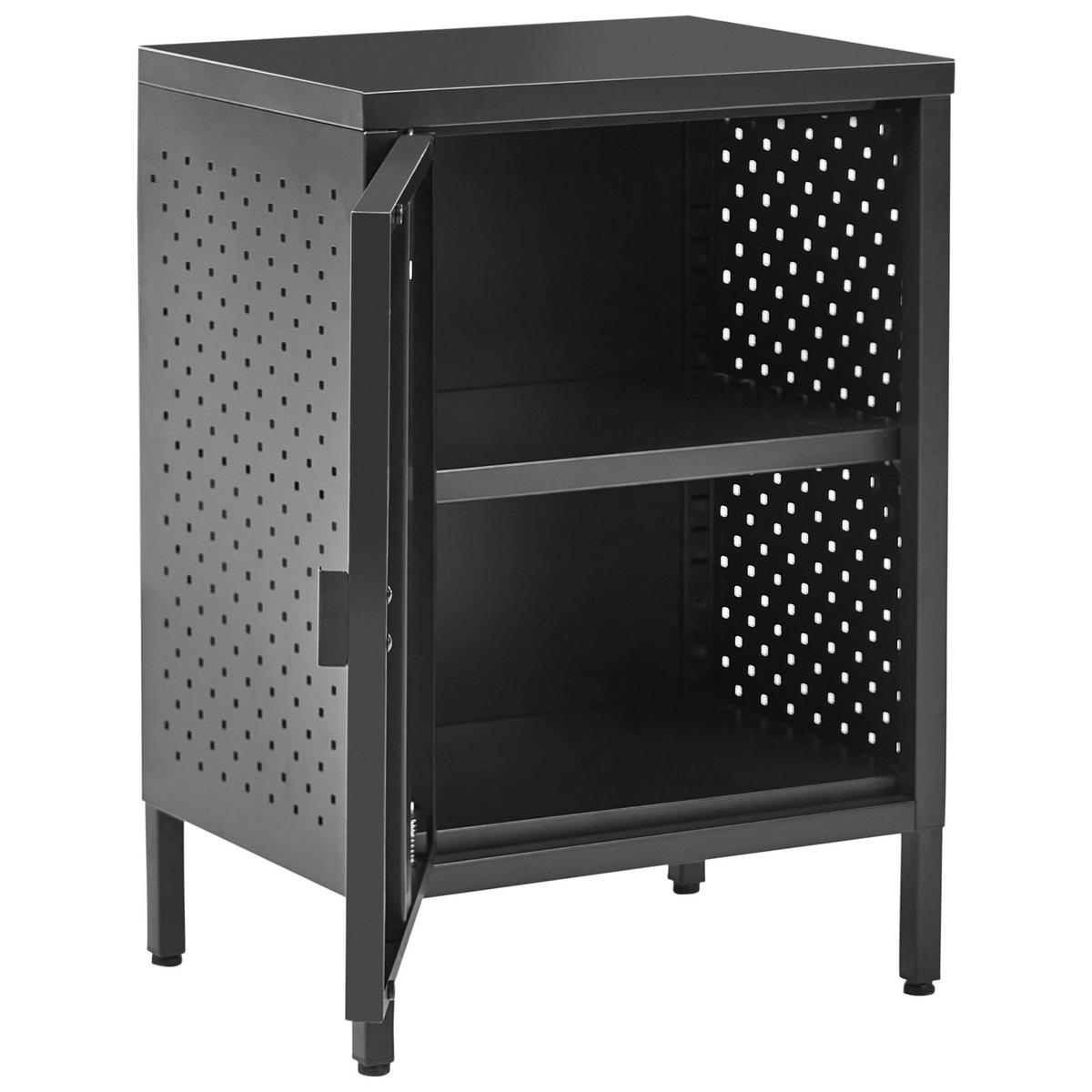 BÜROSCHRANK Metall Schwarz Mataur - Schwarz, Metall (40/57/30cm) - Beliani