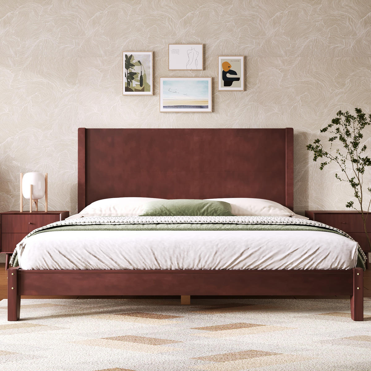 POLSTERBETT 160/200 cm Braun mit Kopfteil und Lattenrost - Braun, Holz (160/200cm) - Oxeza