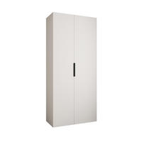 DREHTÜRENSCHRANK 245,5/110/50 2-türig - Schwarz/Weiß, Holz/Metall (110/245.5/50cm) - Abiks Möbel