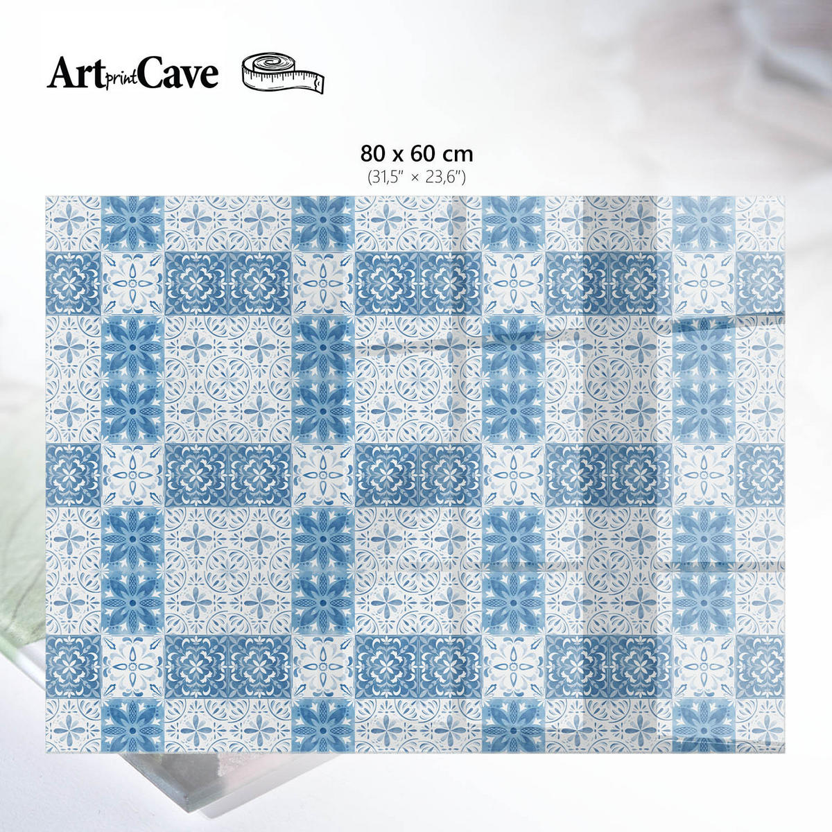 GLASPLATTE 80x60 cm – Mosaikmuster - Grün, Glas (0.4/80/60cm) - ArtPrintCave