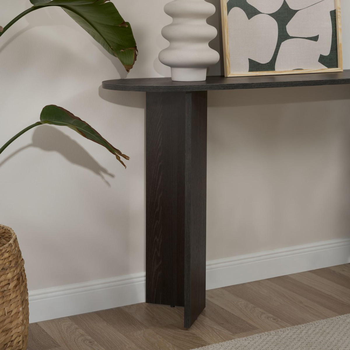 KONSOLE mit zwei Beinen SIRA 150/35/75 cm - Schwarz, Holzwerkstoff (150/35/75cm) - Calicosy