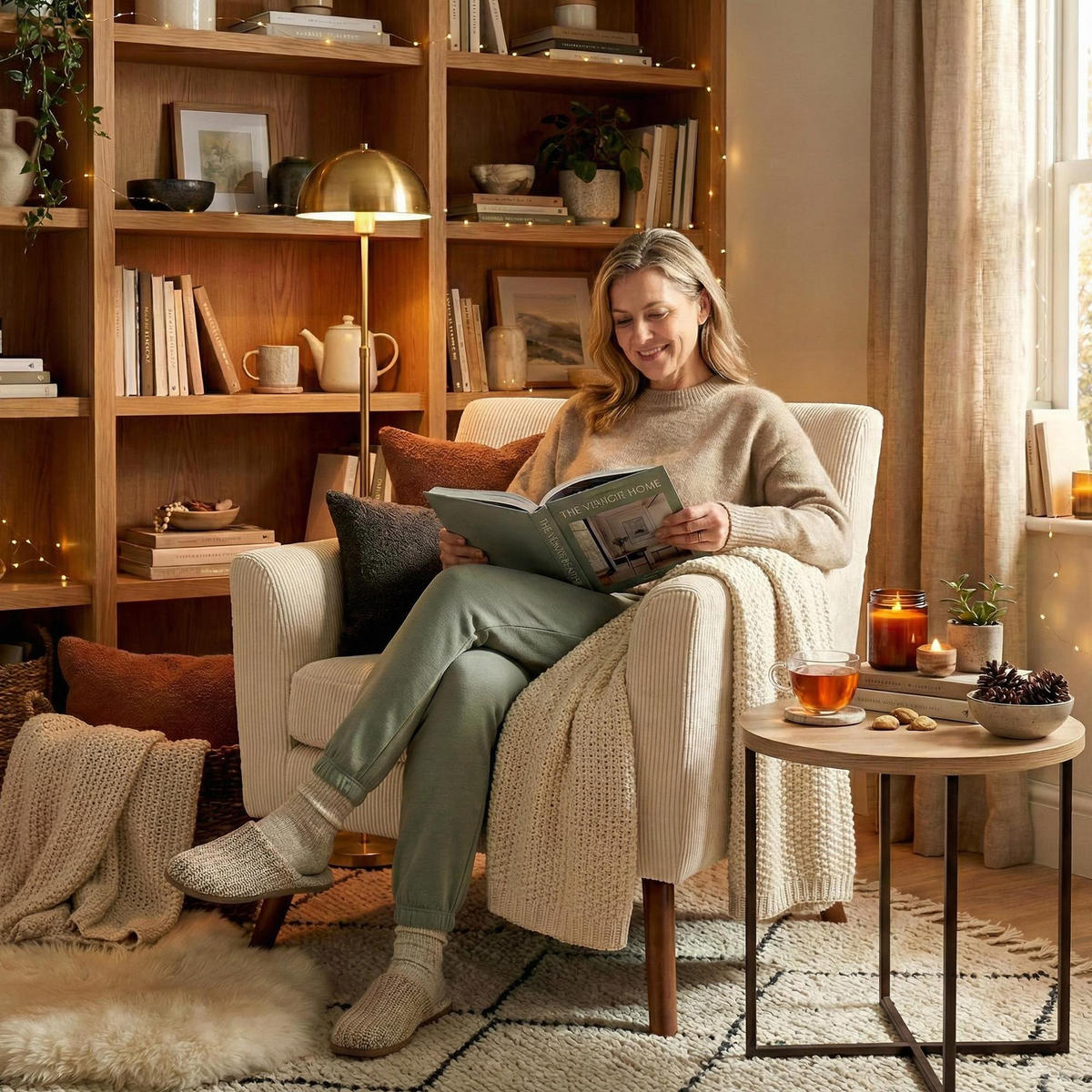 SESSEL Cord Creme - Creme/Braun, Holz/Textil (72/80/74cm) - CLP