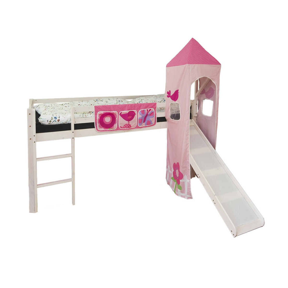 HOCHBETT 90/200 cm in weiß - Weiß/Rosa, Holz - Homestyle4u