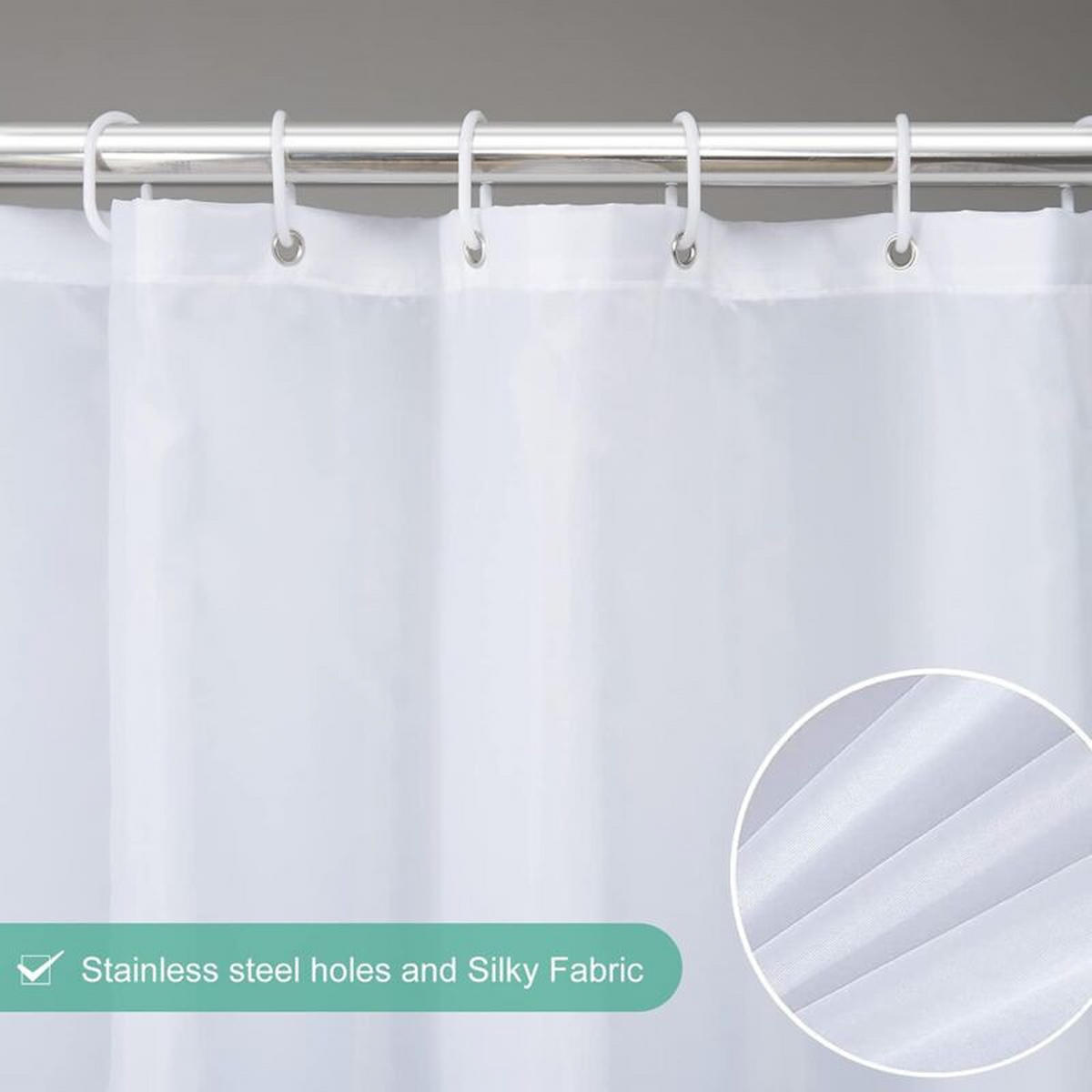 DUSCHVORHANG Polyester klein schimmelresistent maschinenwaschbar wasserdicht für Camping - Grün, Textil (90/180cm) - MCBOSON