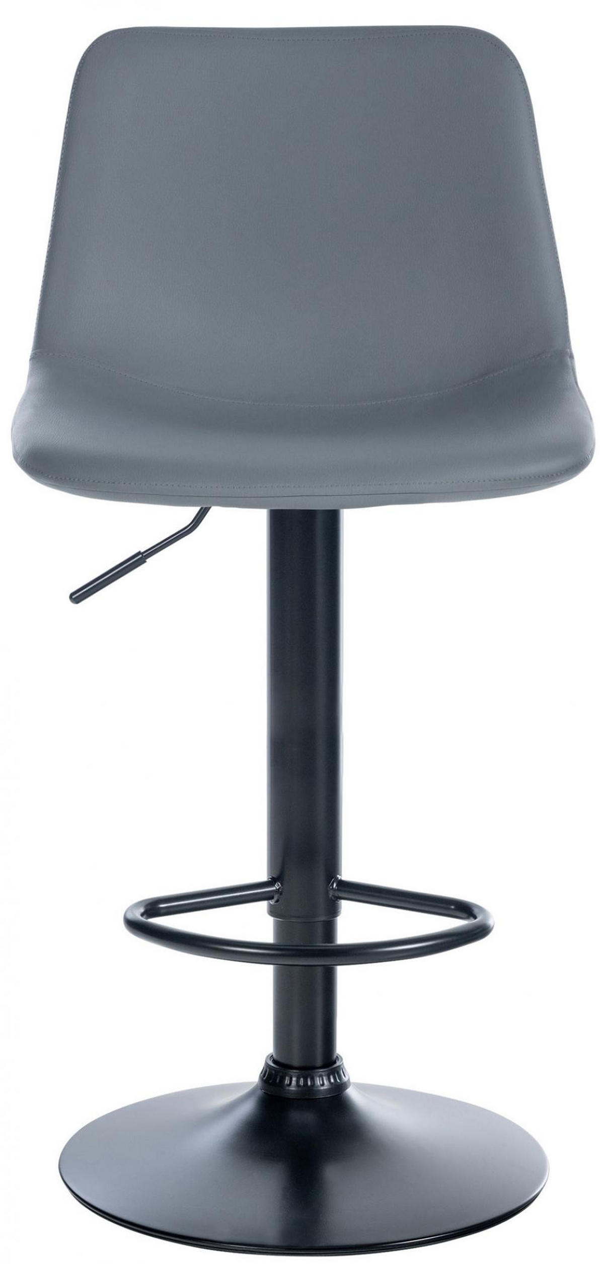 BARHOCKER Lederlook grau - Schwarz/Grau, Textil/Metall (44/88/43cm) - CLP