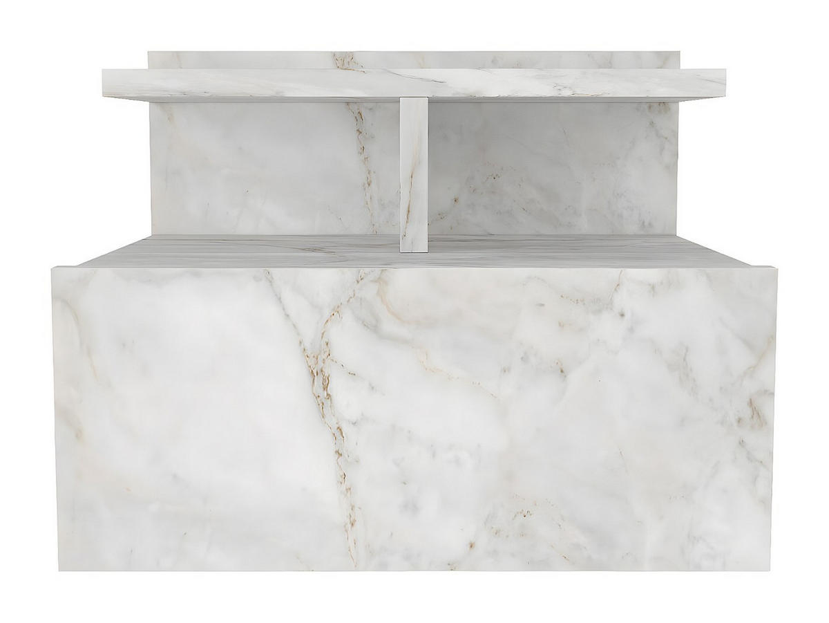 NACHTTISCH - 39.4 cmcm x 35 cmcm - Holz, Platte - Weiß - AZELNO - Weiß, Holz (39.4/32/35cm) - Vente-Unique