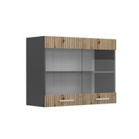 KÜCHENGLASSCHRANK R-Line Artisan-Eiche 80 cm - Anthrazit/Eiche Artisan, Holzwerkstoff (80/60/31cm) - Vicco