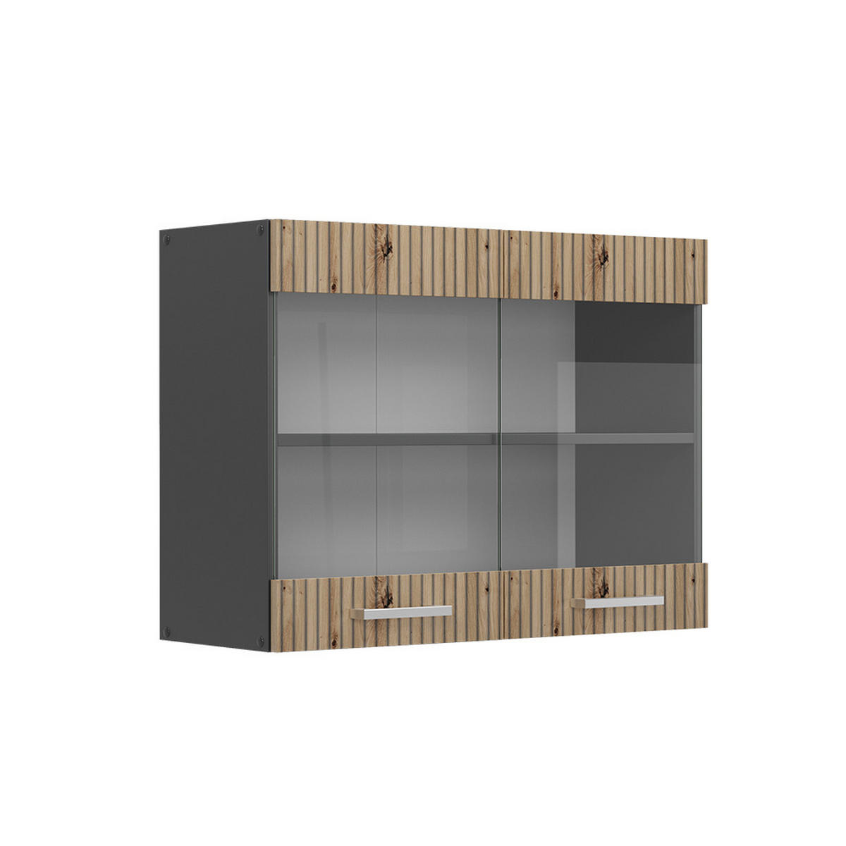 KÜCHENGLASSCHRANK R-Line Artisan-Eiche 80 cm - Anthrazit/Eiche Artisan, Holzwerkstoff (80/60/31cm) - Vicco