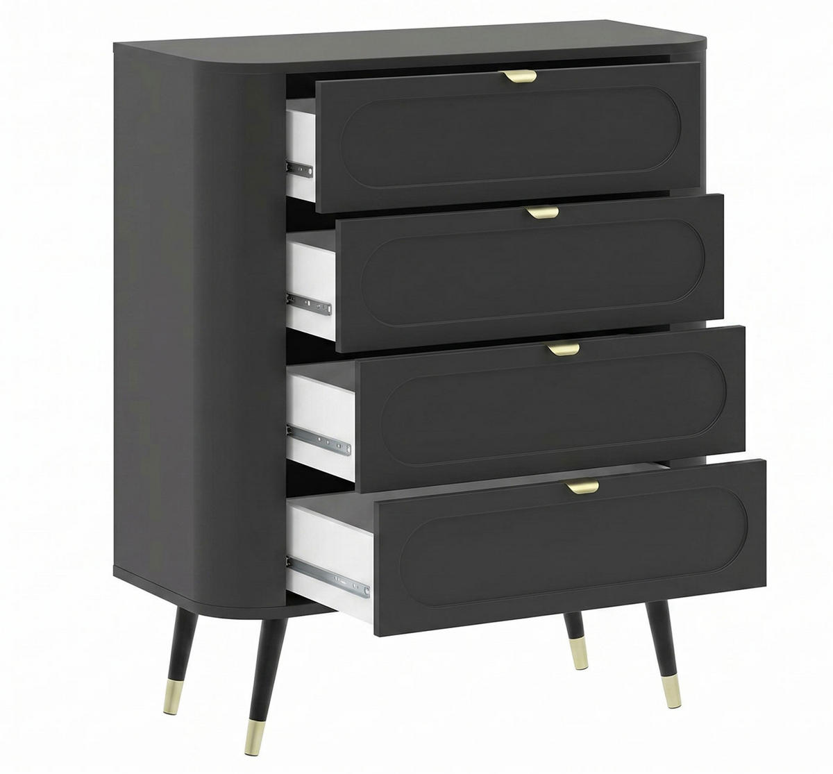 KOMMODE Blinx schwaz gold 78,4 / 40 / 98,4cm - Goldfarben/Schwarz, Holz/Holzwerkstoff (78.4/98.4/40cm) - Feldmann-Wohnen