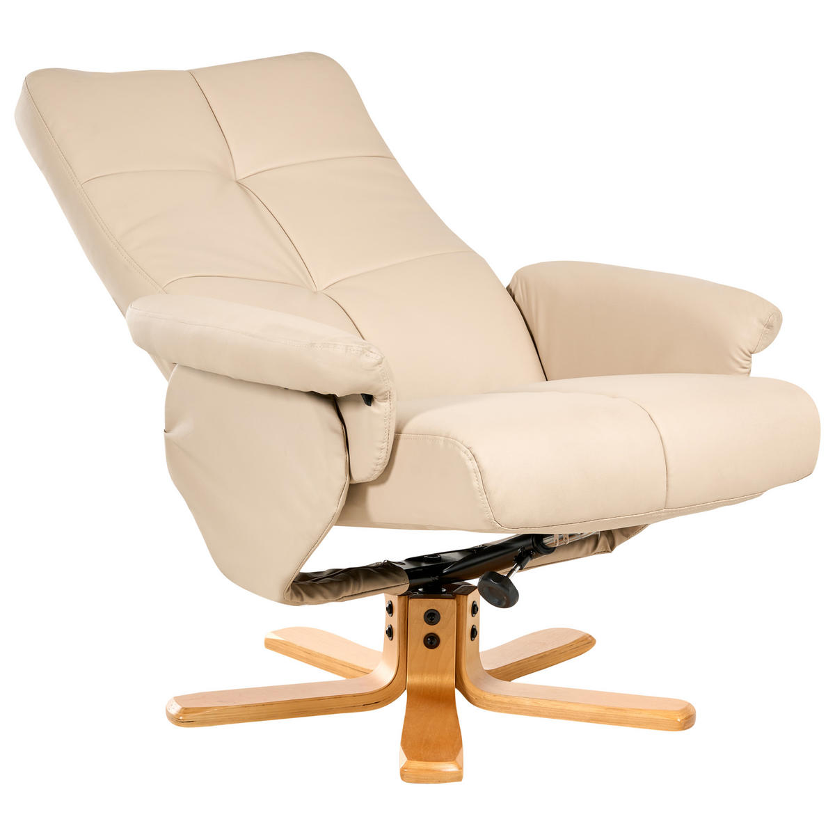 FERNSEHSESSEL Beige Epse - Beige/Schwarz, Kunststoff (76/80/93cm) - Beliani