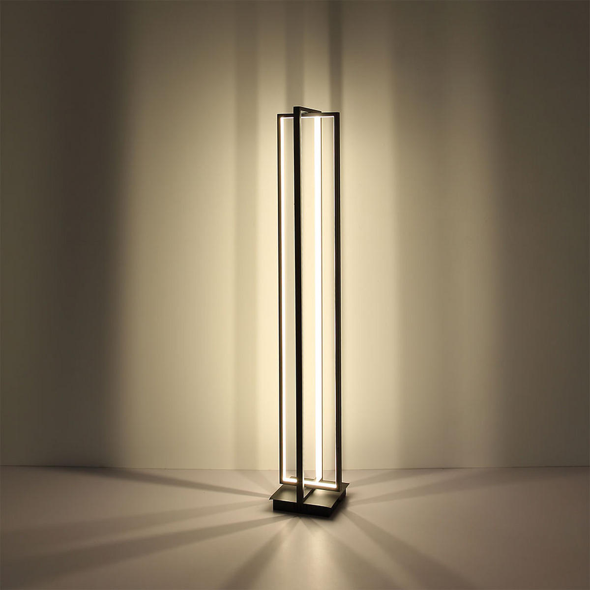 LED STEHLEUCHTE Metall Schwarz Opal - Schwarz, Metall (20/20/123cm) - Globo Lighting