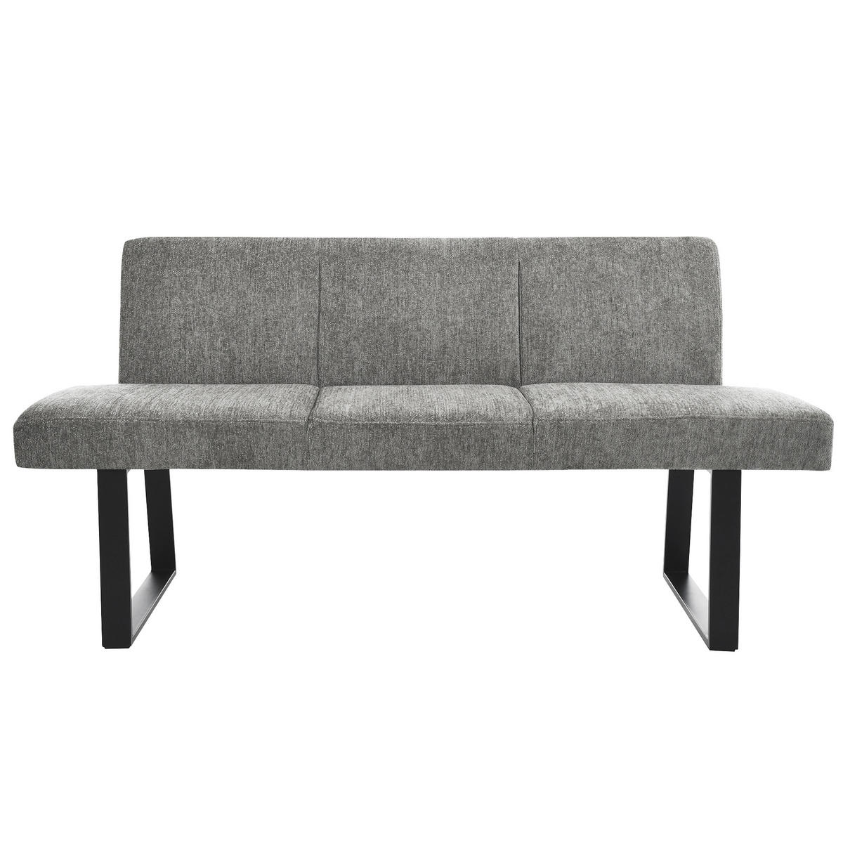 SITZBANK Velto 164x61 cm, moderne Küchenbank und Esszimmerbank, Grau - Schwarz/Grau, Metall (164/84/61cm) - Beautysofa