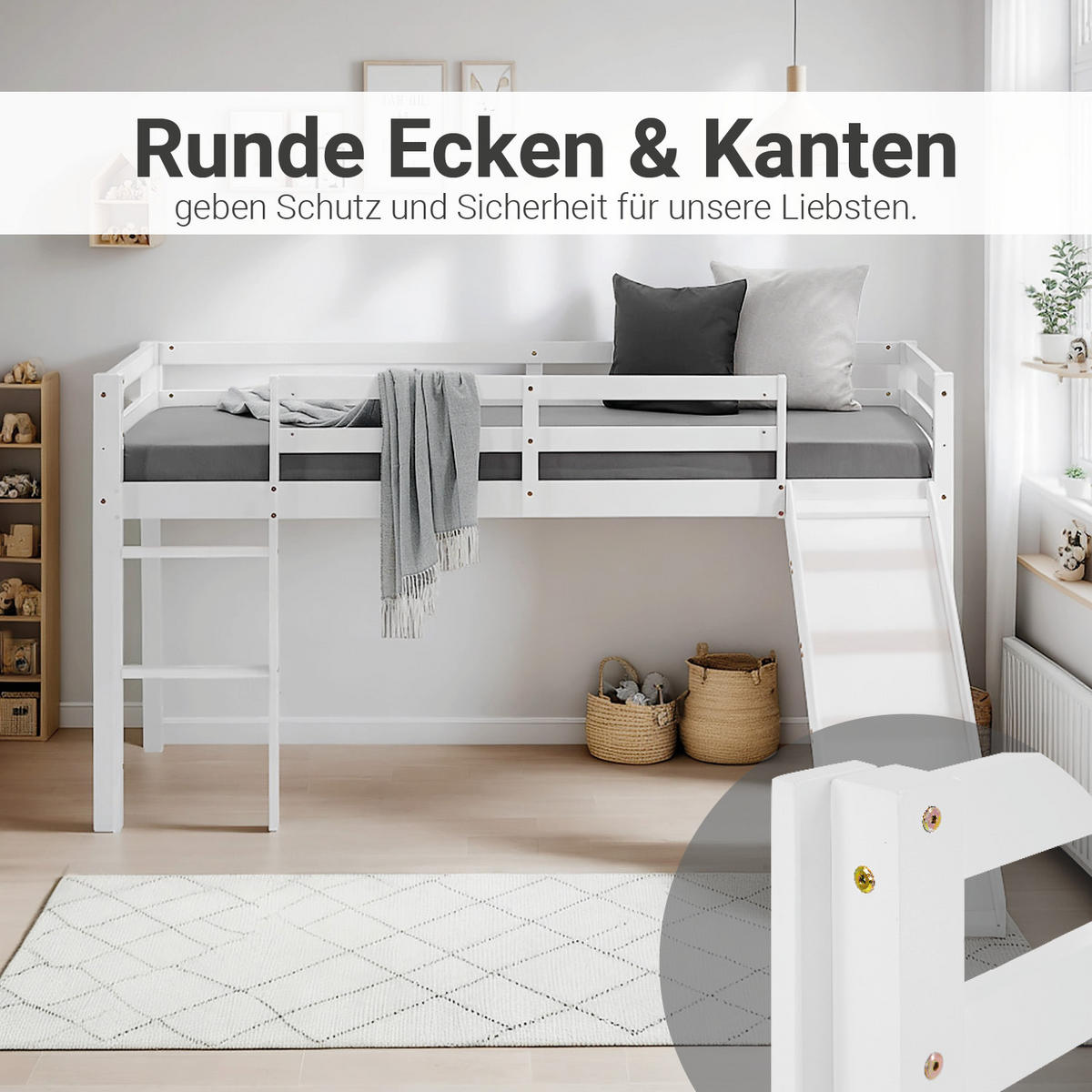 HOCHBETT 90/200 cm Lattenrost in weiß - Weiß, Holz (90/200cm) - Homestyle4u