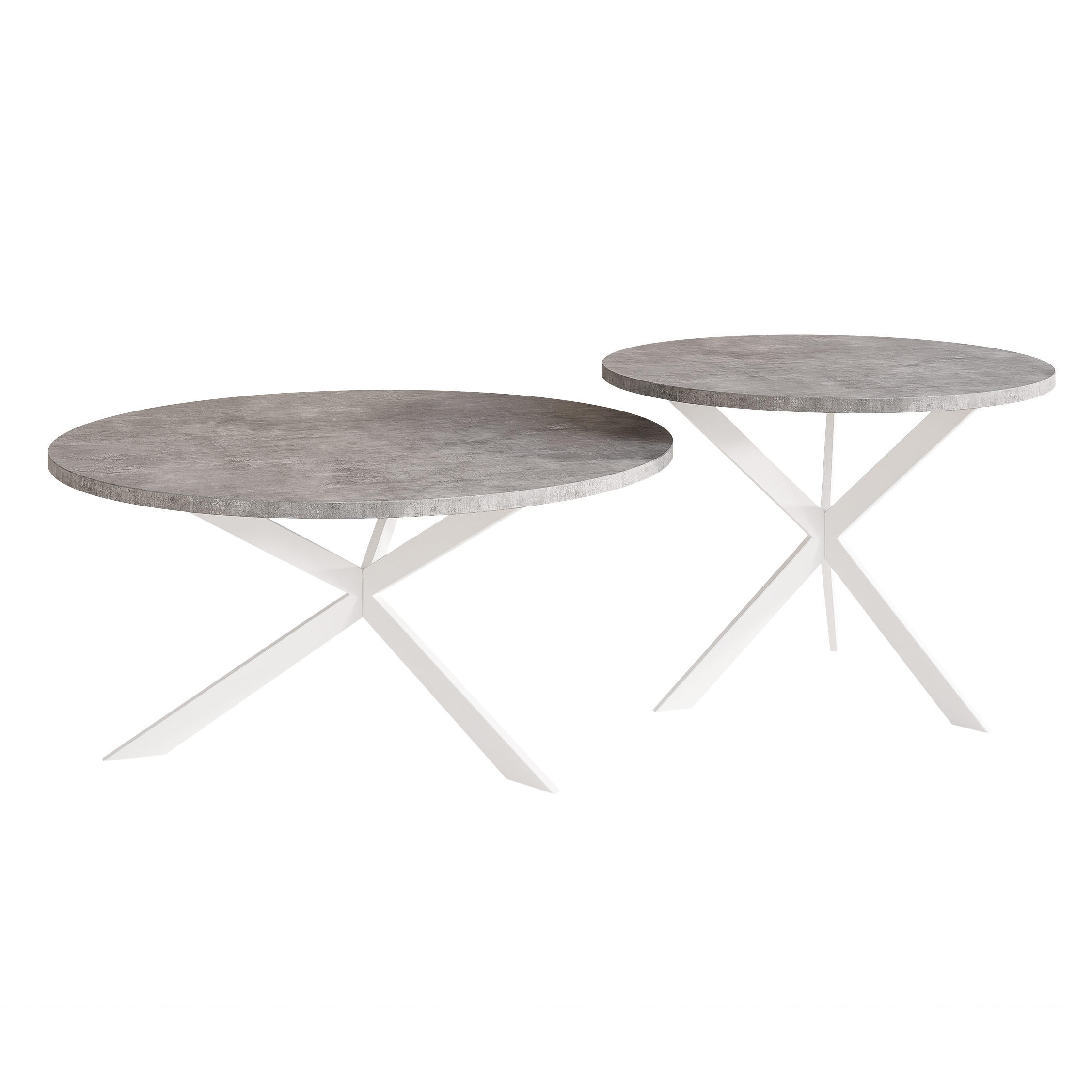COUCHTISCH rund auf MDF, Grau - Weiß/Grau, Holzwerkstoff (75/75/36cm) - Idohome