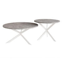 COUCHTISCH rund auf MDF, Grau - Weiß/Grau, Holzwerkstoff (75/75/36cm) - Idohome