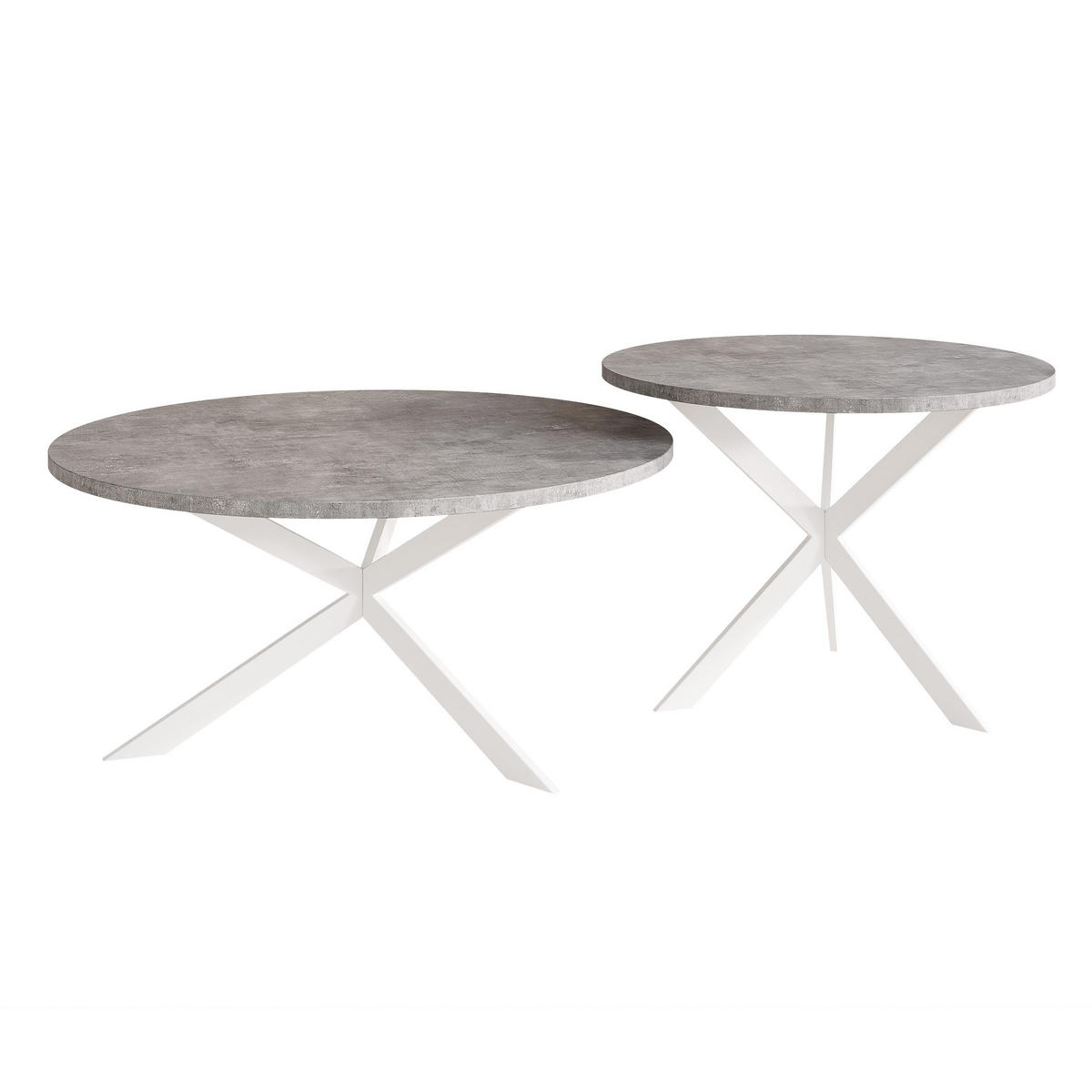 COUCHTISCH rund auf MDF, Grau - Weiß/Grau, Holzwerkstoff (75/75/36cm) - Idohome